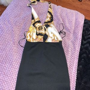 Black and gold dress
